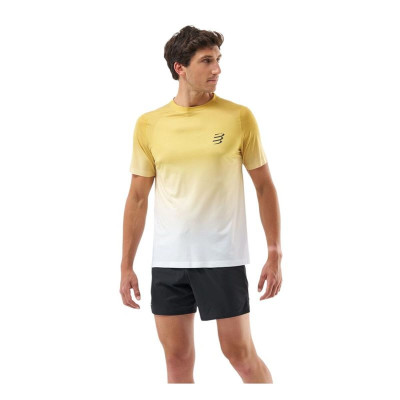 Men’s Short Sleeve T-Shirt Compressport Performance Yellow