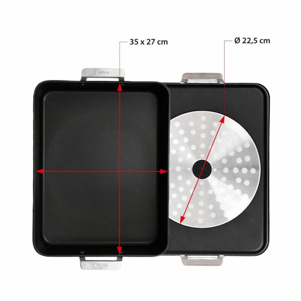 Roasting Tin Valira 4687/25 35 x 27 cm Black Stainless steel Aluminium