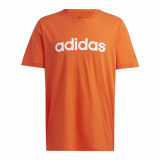 Men’s Short Sleeve T-Shirt Adidas  Essentials Embroidered Linear Orange
