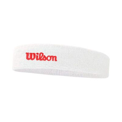 Sports Strip for the Head Wilson Terry Logo Headband White One size