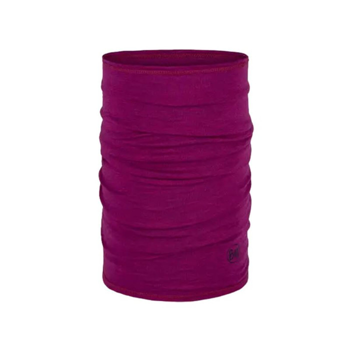 Neck Warmer Buff Merino Lightweight Solid Magenta Brown