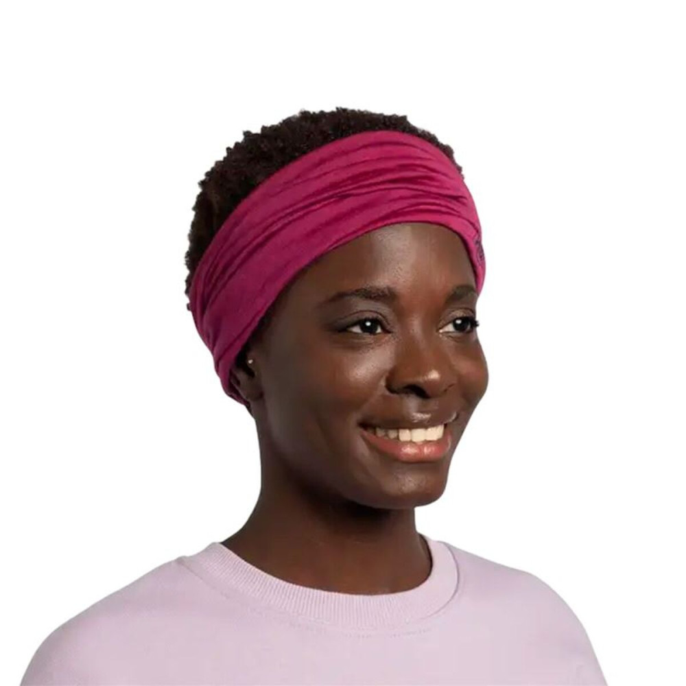 Neck Warmer Buff Merino Lightweight Solid Magenta Brown