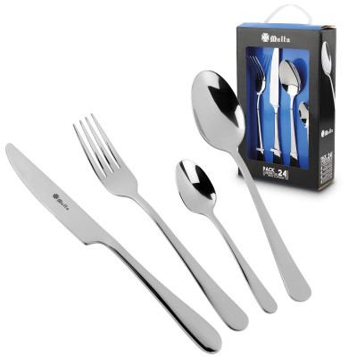 Cutlery Cruz de Malta Silver Stainless steel 24 Pieces (24 Units)