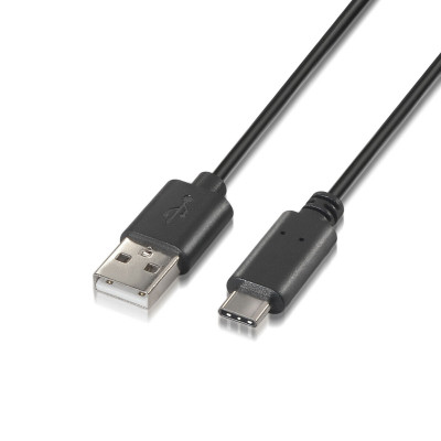 USB A to USB-C Cable Aisens A107-0052 Black 2 m