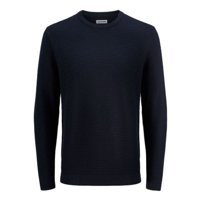 Men’s Sweatshirt without Hood Jack & Jones Jjotto Knit Crew Neck Sky Navy Blue
