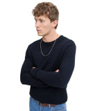 Men’s Sweatshirt without Hood Jack & Jones Jjotto Knit Crew Neck Sky Navy Blue