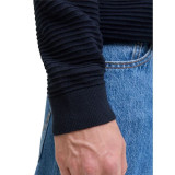 Men’s Sweatshirt without Hood Jack & Jones Jjotto Knit Crew Neck Sky Navy Blue