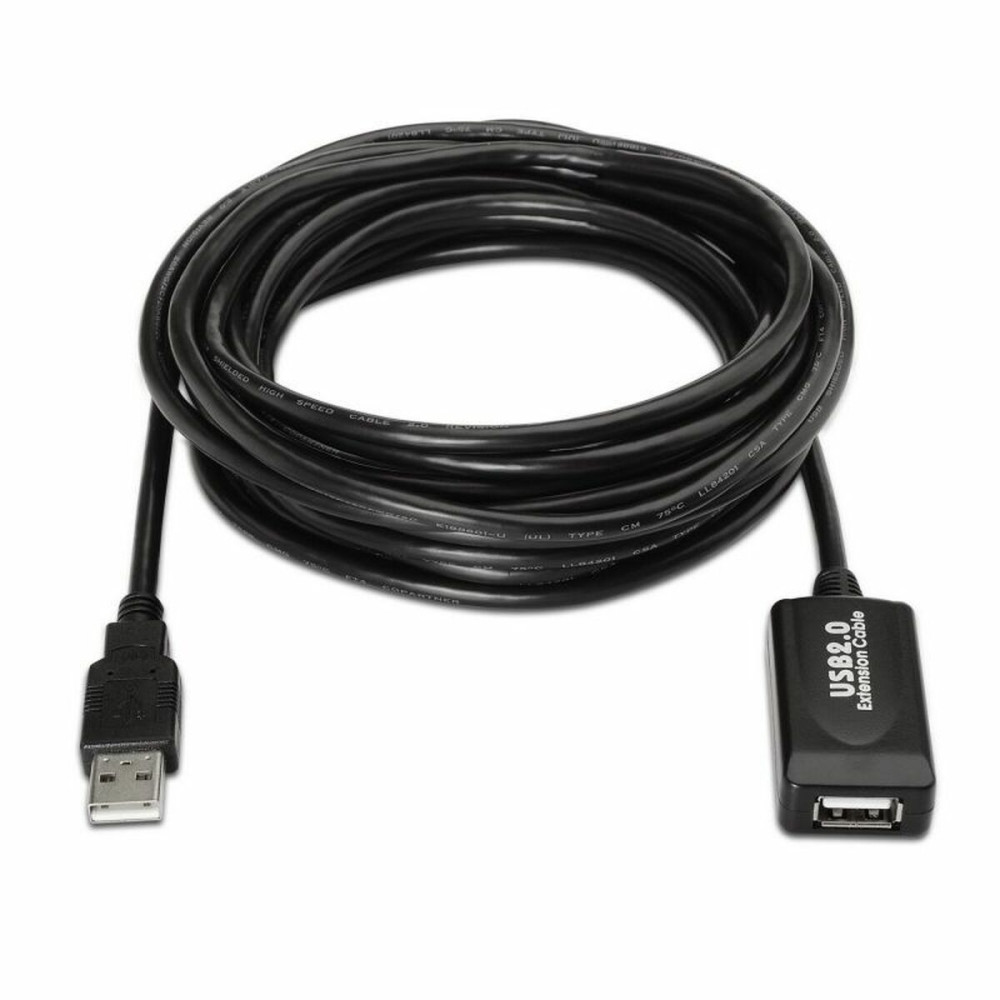USB 2.0 Cable Aisens A101-0019 Black 10 m