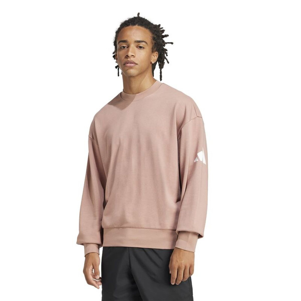 Men’s Sweatshirt without Hood Adidas Swt French Terry Pink