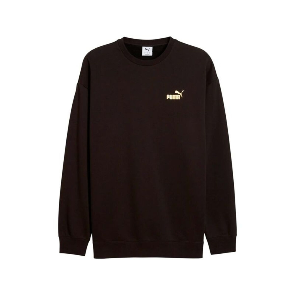 Men’s Sweatshirt without Hood Puma Maximal Metallic Relaxed Black