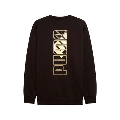 Men’s Sweatshirt without Hood Puma Maximal Metallic Relaxed Black