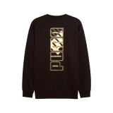 Men’s Sweatshirt without Hood Puma Maximal Metallic Relaxed Black