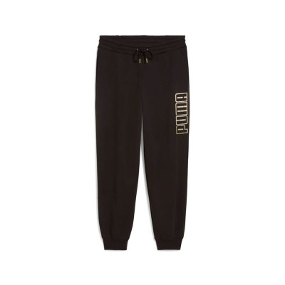 Long Sports Trousers Puma Maximal Metallic Sweatpants Black Lady