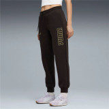 Long Sports Trousers Puma Maximal Metallic Sweatpants Black Lady