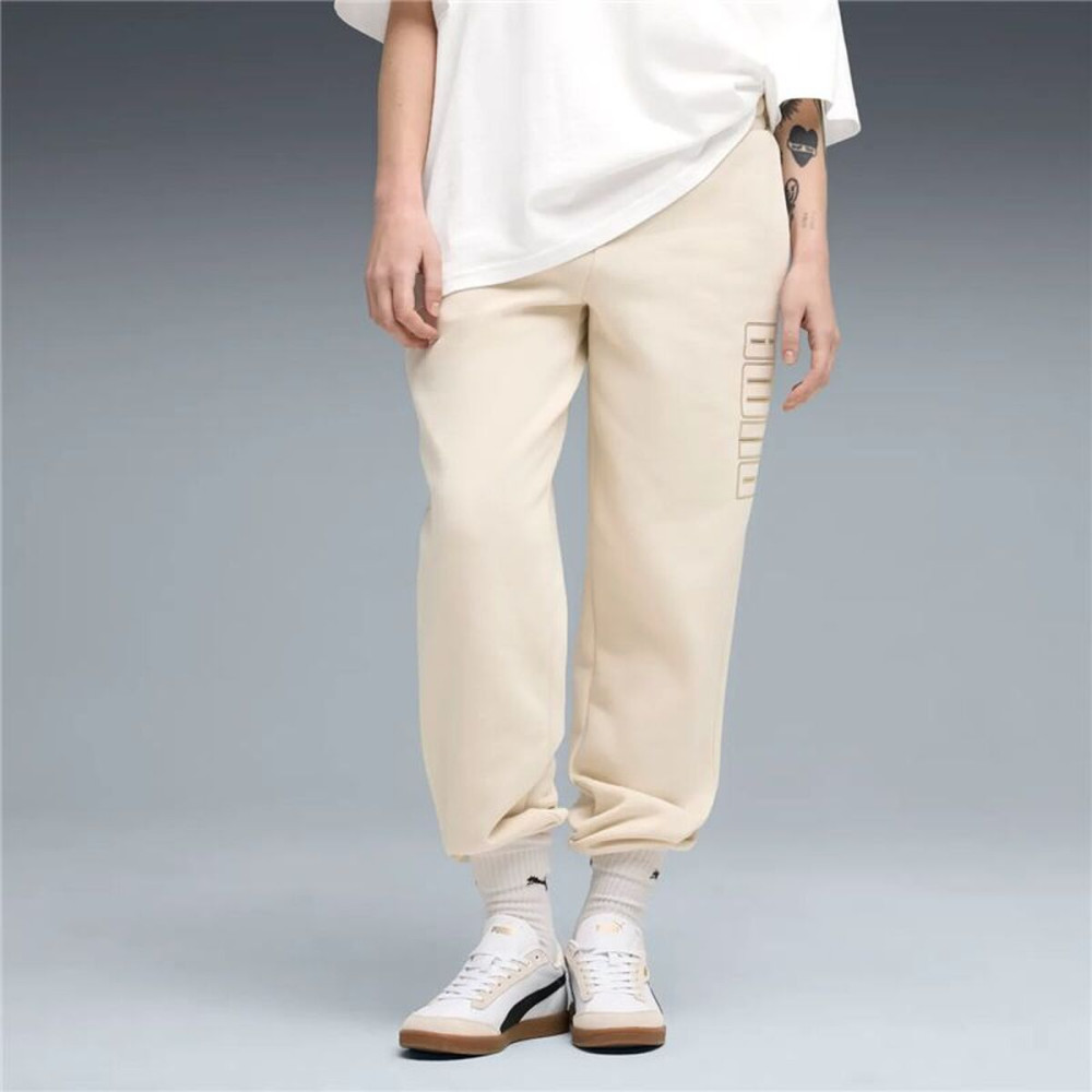 Long Sports Trousers Puma Maximal Metallic Com Beige Lady