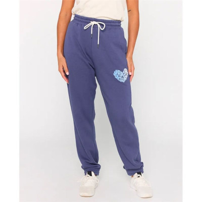 Long Sports Trousers Rip Curl Heart Fleece Trackpant Blue Lady