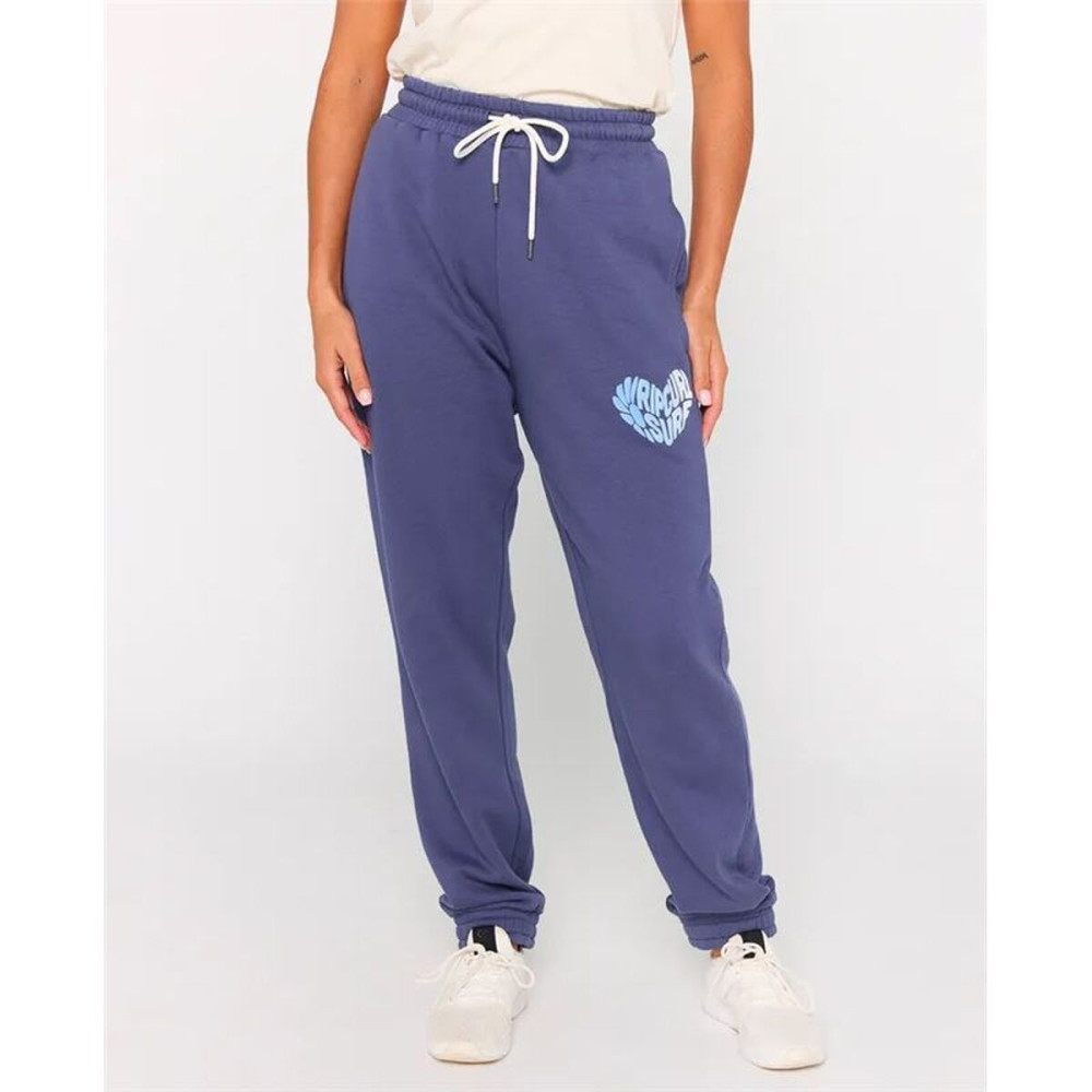 Long Sports Trousers Rip Curl Heart Fleece Trackpant Blue Lady