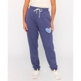 Long Sports Trousers Rip Curl Heart Fleece Trackpant Blue Lady