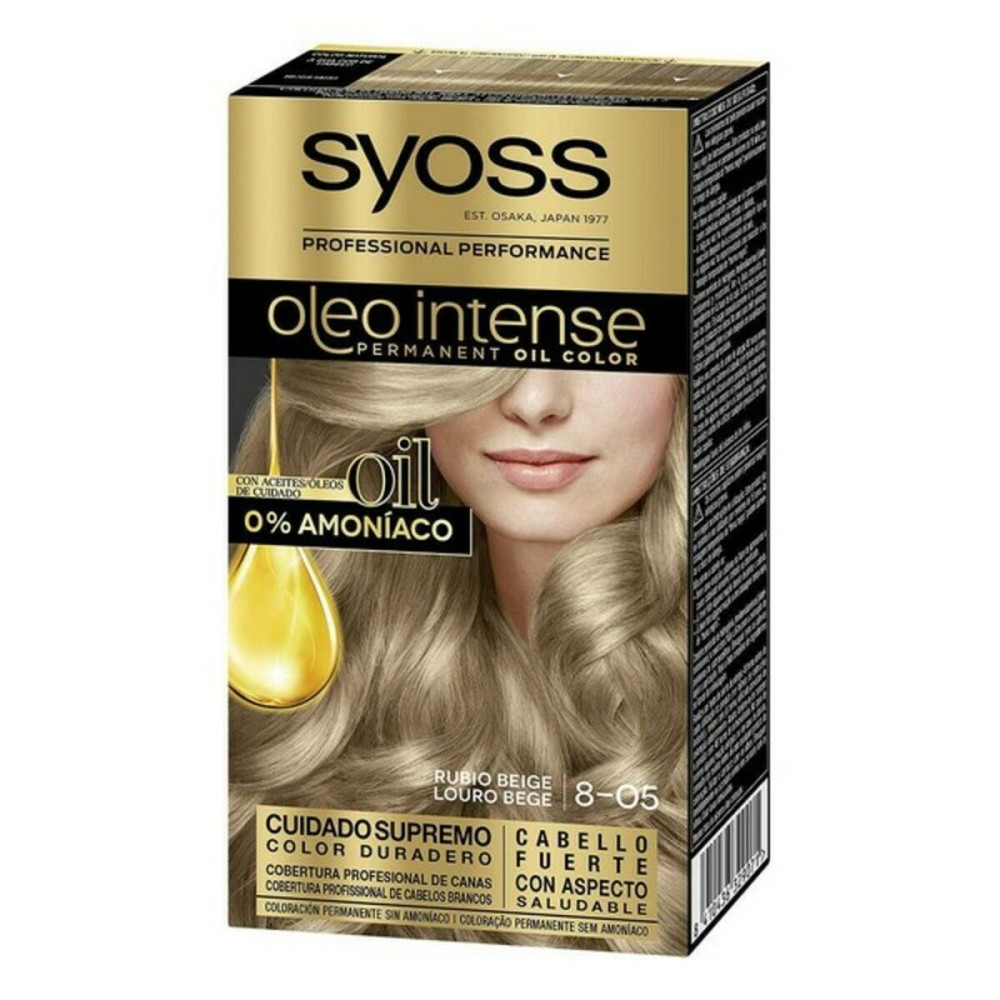 Permanent Dye Syoss Olio Intense Beige Blonde Nº 8,05 Platinum Blonde Nº 8.05-Rubio Beige