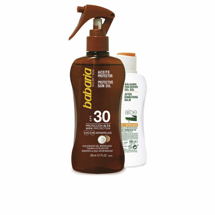 Sun Protection Set Babaria Solar Aceite Coco Lote Spf 30 2 Pieces