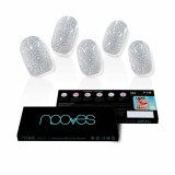 Gel Nail Strips Nooves Láminas De Uñas De Gel Glitter grey 20 Pieces