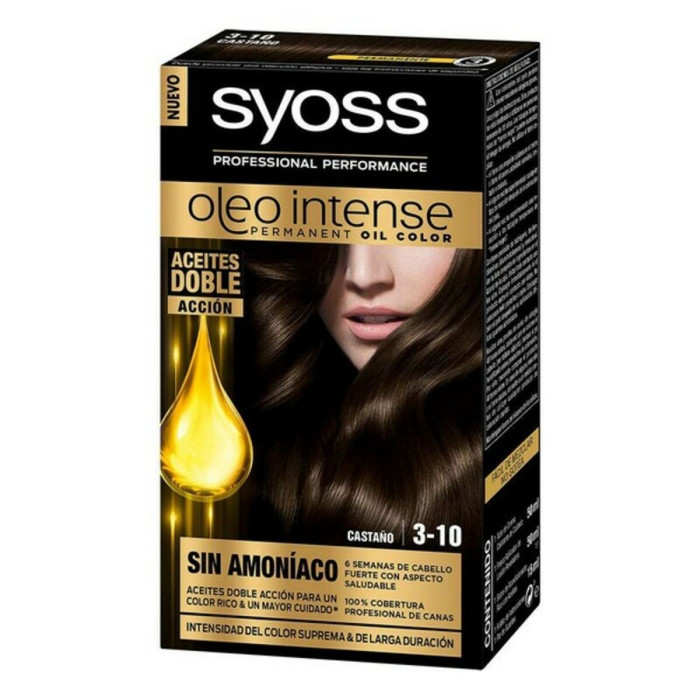 Permanent Dye Syoss Olio Intense Brown Nº 3,10 Platinum Blonde Nº 3.10-Castano