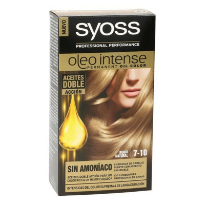 Permanent Dye Syoss Olio Intense Natural Blonde Nº 7,10 Platinum Blonde Nº 7.10-Rubio Natural