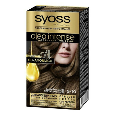 Permanent Dye Syoss Olio Intense Light Brown Nº 5,10 Platinum Blonde Nº 5.10-Castano Claro