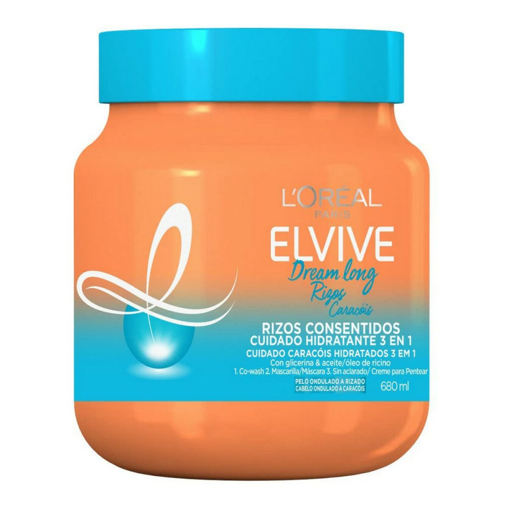 Hydrating Mask L'Oreal Make Up Elvive Dream Long 200 ml 680 ml 3-in-1 Marked and defined curls