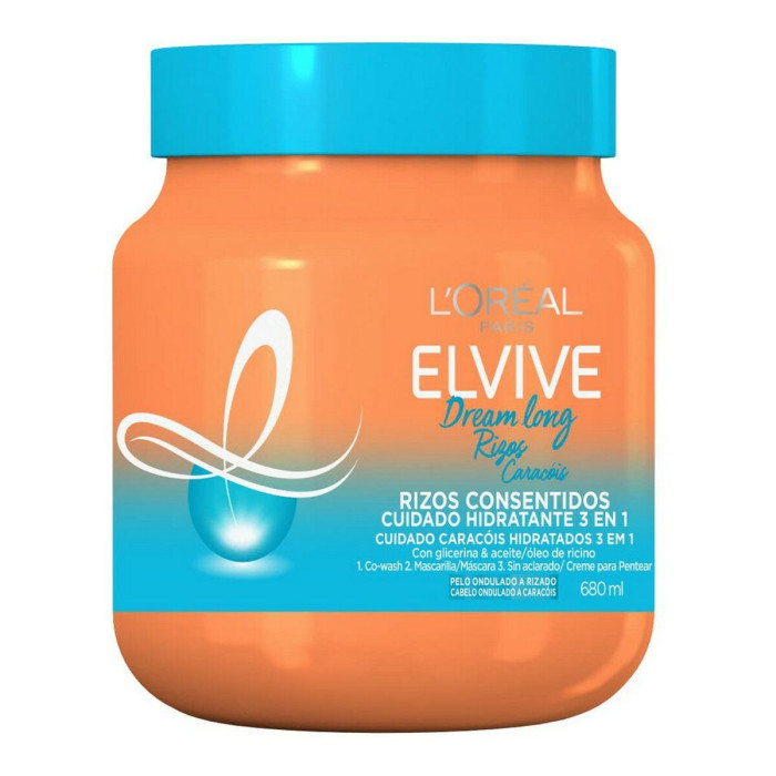 Hydrating Mask L'Oreal Make Up Elvive Dream Long 200 ml 680 ml 3-in-1 Marked and defined curls