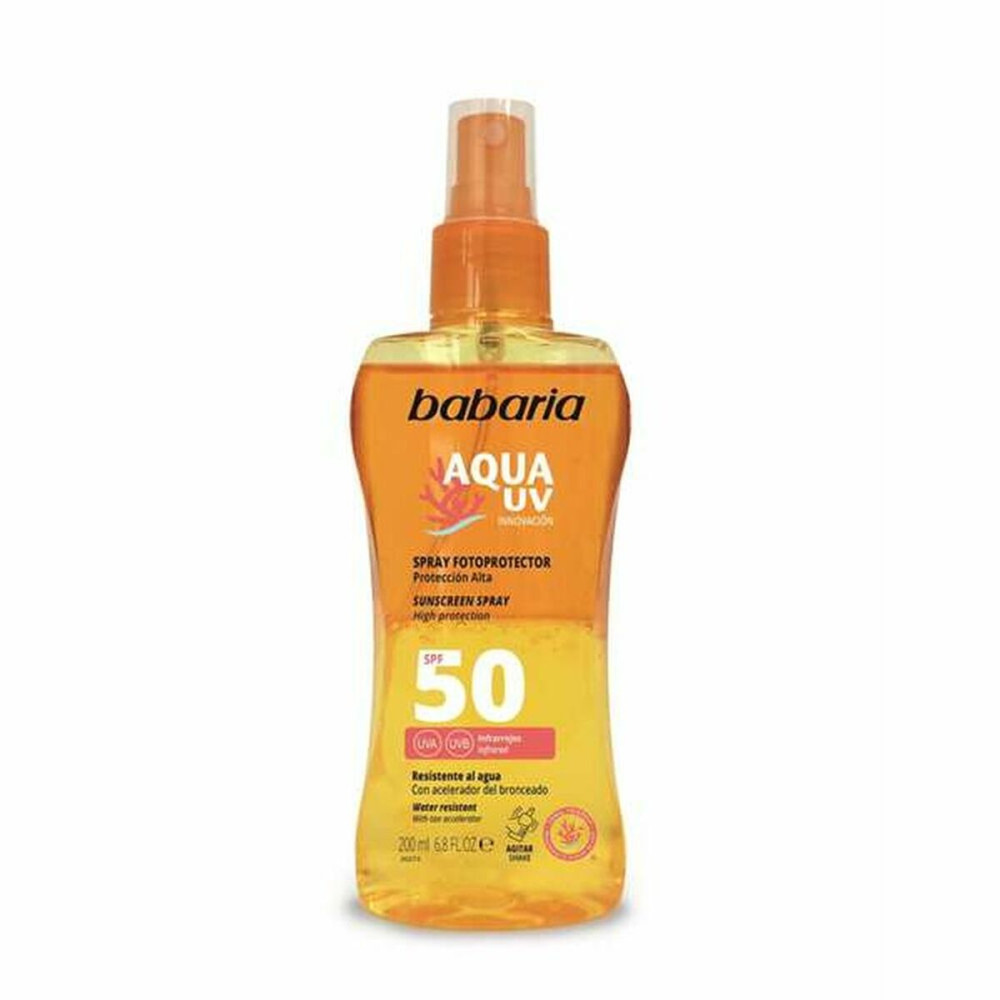 Body Sunscreen Spray Babaria Solar Aqua Uv Spf 50 200 ml