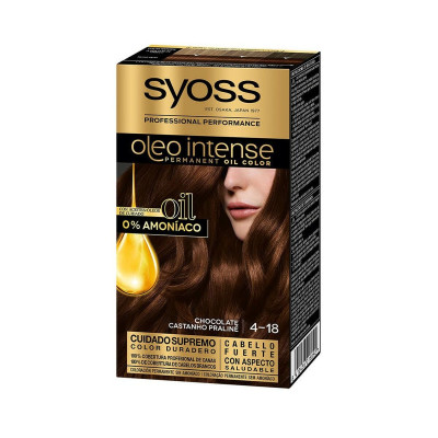 Permanent Dye Syoss Olio Intense Chocolate Nº 4,18 Platinum Blonde Nº 4.18-Chocolate