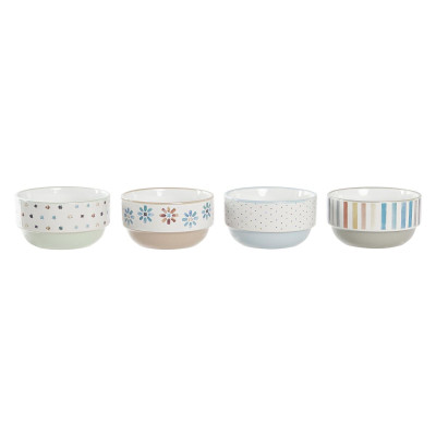 Set of bowls DKD Home Decor Stoneware 460 ml 12 x 12 x 6,5 cm (4 Units)