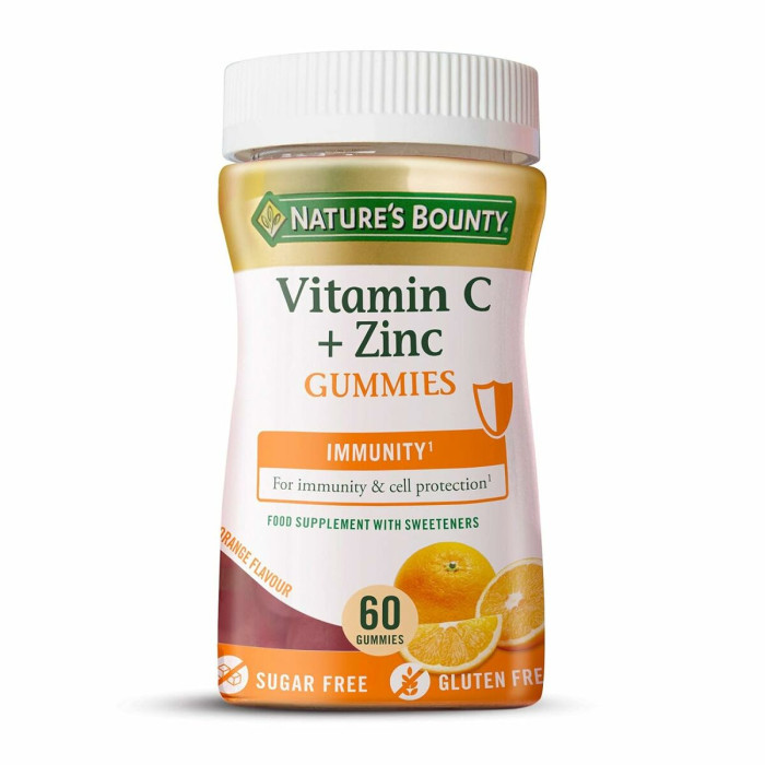 Food Supplement Nature's Bounty Vitamina C Zinc Gums Vitamin C Zinc (x60)