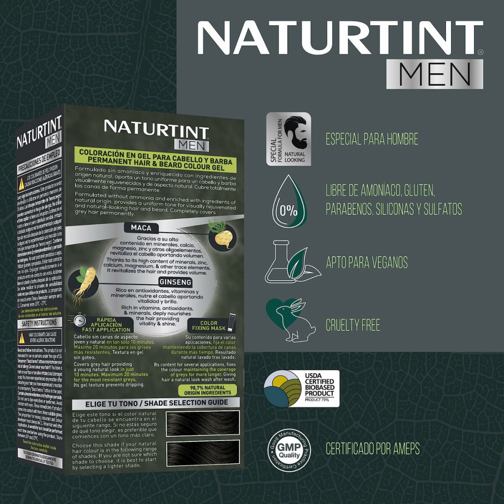 Permanent Dye Naturtint NATURTINT MEN Nº 4n-Castano Natural