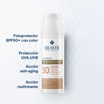Sun Protection with Colour Rilastil Age Repair Spf 50+ 50 ml Anti-ageing