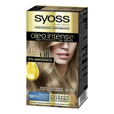 Permanent Dye Syoss Olio Intense Light Ash Blonde Nº 8,50 Platinum Blonde Nº 8.50-Rubio Ceniza