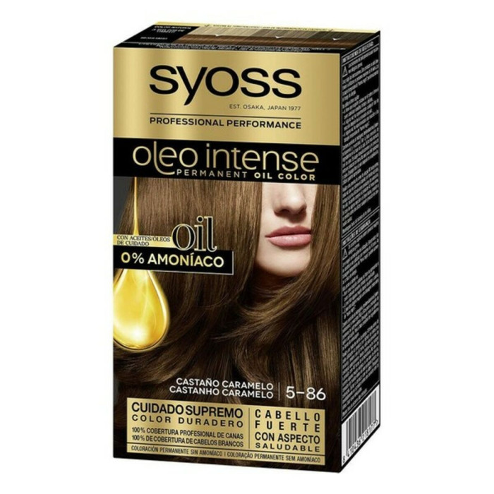 Permanent Dye Syoss Olio Intense Caramel Brown Nº 5,86 Platinum Blonde Nº 5.86-Castano Caramelo