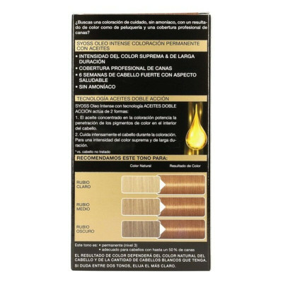 Permanent Dye Syoss Olio Intense Honey Blonde Nº 8,60 Platinum Blonde Nº 8.60-Rubio Miel