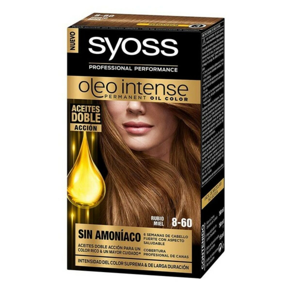 Permanent Dye Syoss Olio Intense Honey Blonde Nº 8,60 Platinum Blonde Nº 8.60-Rubio Miel