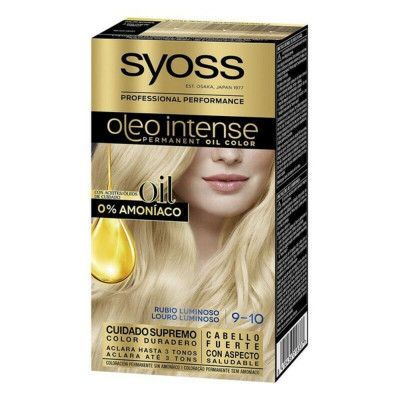 Permanent Dye Syoss Olio Intense Luminous Blonde Nº 9,10 Platinum Blonde Nº 9.10-Rubio Luminoso