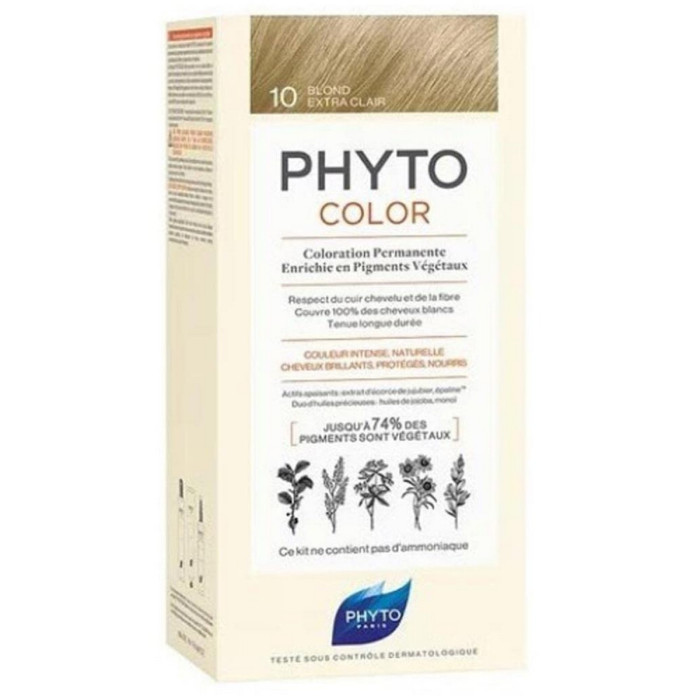 Permanent Colour Phyto Paris Phytocolor Platinum Blonde Nº 10-Rubio Extra Claro