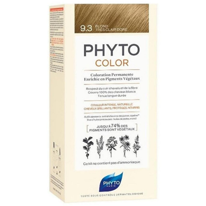 Permanent Colour Phyto Paris Phytocolor 9.3-rubio dorado muy claro Platinum Blonde Nº 9.3-Rubio Dorado Muy Claro
