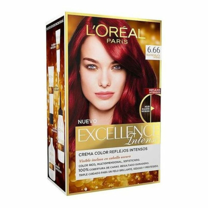 Permanent Dye L'Oreal Make Up Excellence Intense Intense Scarlet Red Nº 6,66 Rojo Escarlata Intenso Nº 6,66-Rojo Escarlata Inten