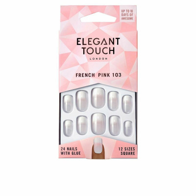 False nails Elegant Touch French M 24 Pieces (24 uds)
