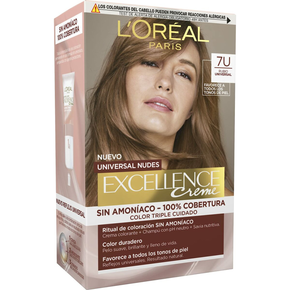 Permanent Dye L'Oreal Make Up Excellence Blonde Nº 7u-Blonde (5 Units)