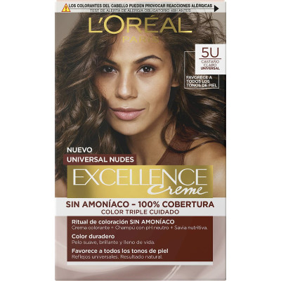 Permanent Dye L'Oreal Make Up Excellence Light Brown Nº 5u-Light Brown (5 Units)