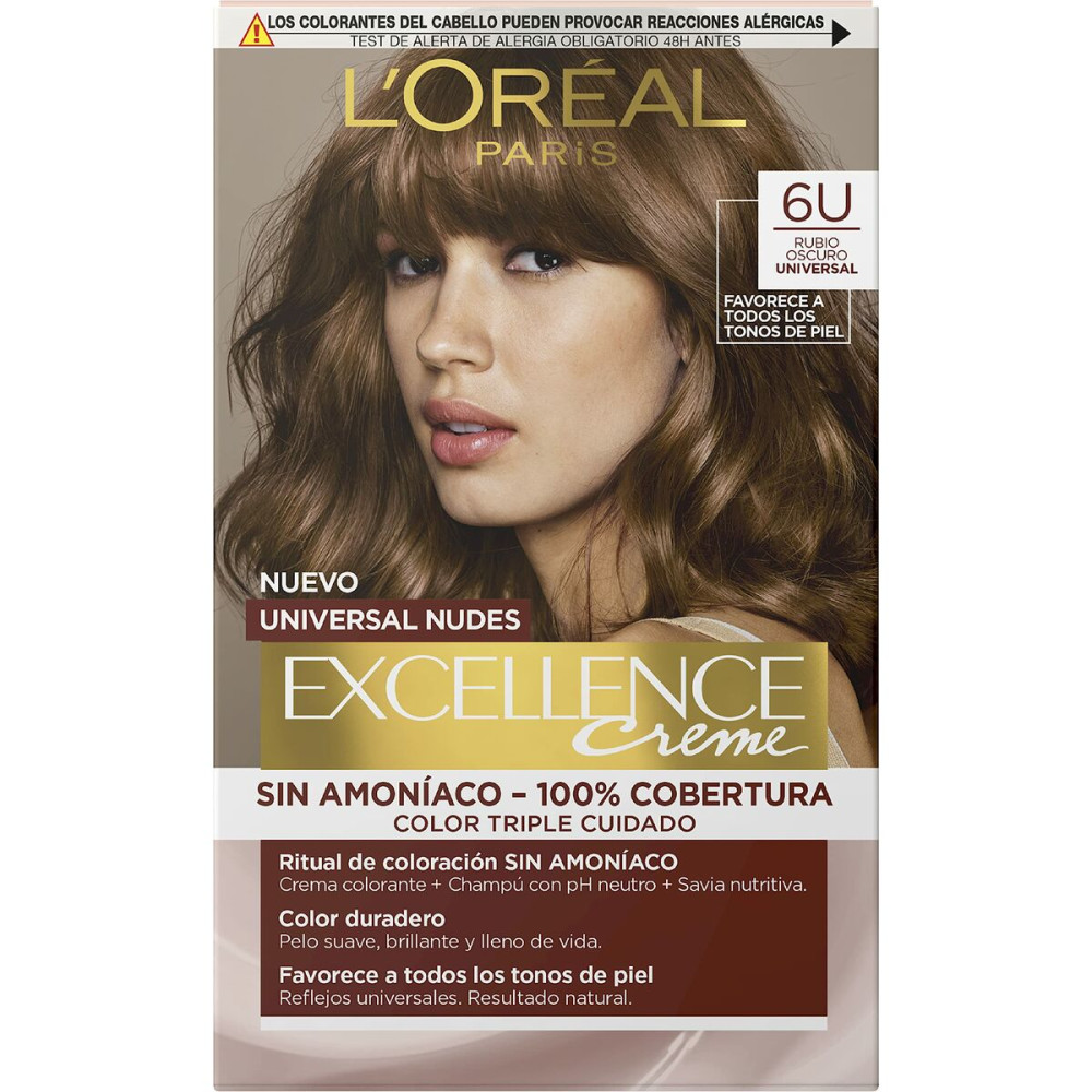 Permanent Dye L'Oreal Make Up Excellence Dark Blonde Nº 6u-Dark Blonde (5 Units)