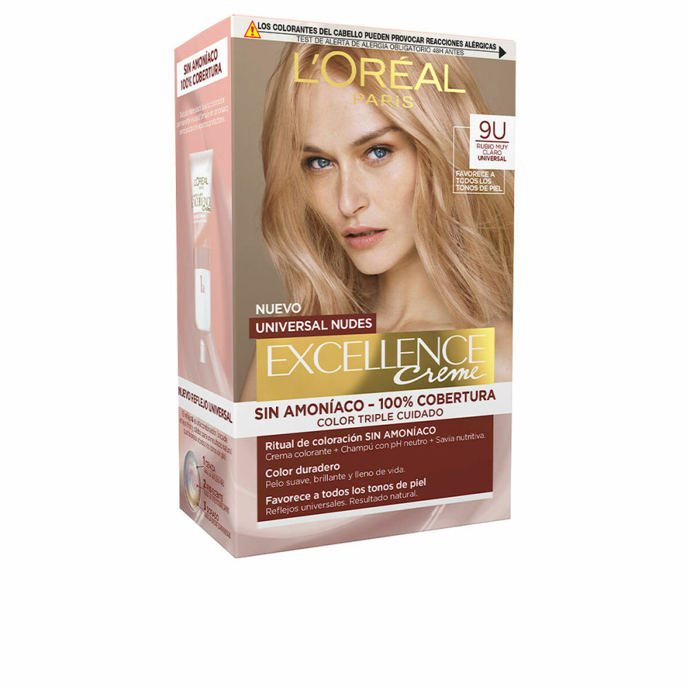 Permanent Dye L'Oreal Make Up Excellence Very Light Blonde Nº 9U Nº 9u-Very Light Blonde (5 Units)