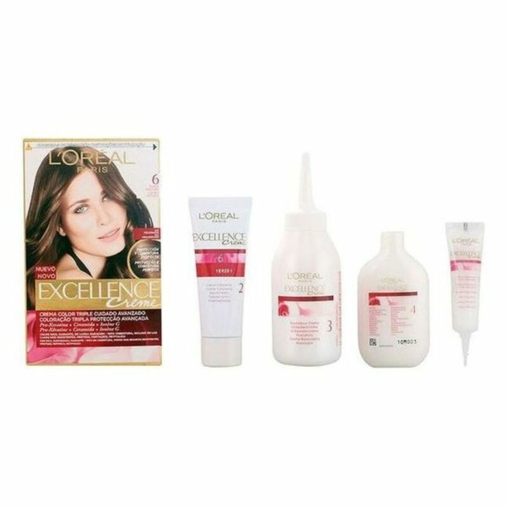 Permanent Dye L'Oreal Make Up Excellence Nº 6 Rubio Oscuro Nº 6-Rubio Oscuro 192 ml